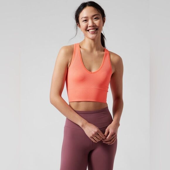 Athleta Aurora Crop Rib Tank NEW with tags Size XS Sunset Glow - Picture 4 of 16